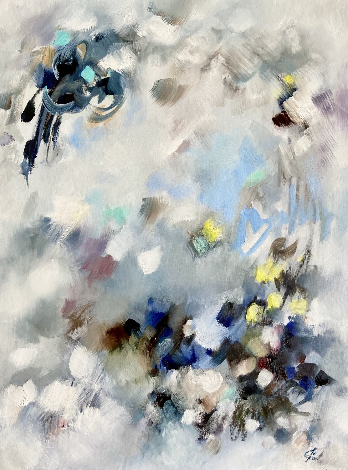 Limitless White Junija (Yuna) Galejeva Original painting for sale