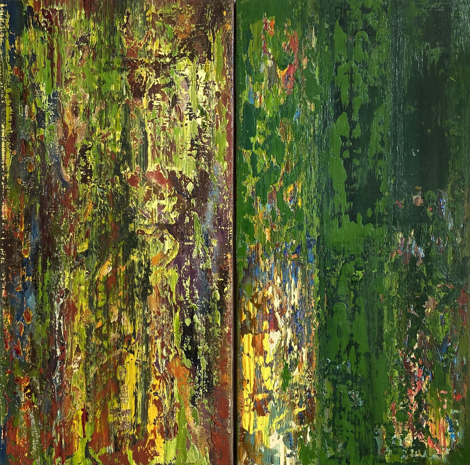 Warmth of Wood. Diptych. Junija (Yuna) Galejeva Original painting for sale