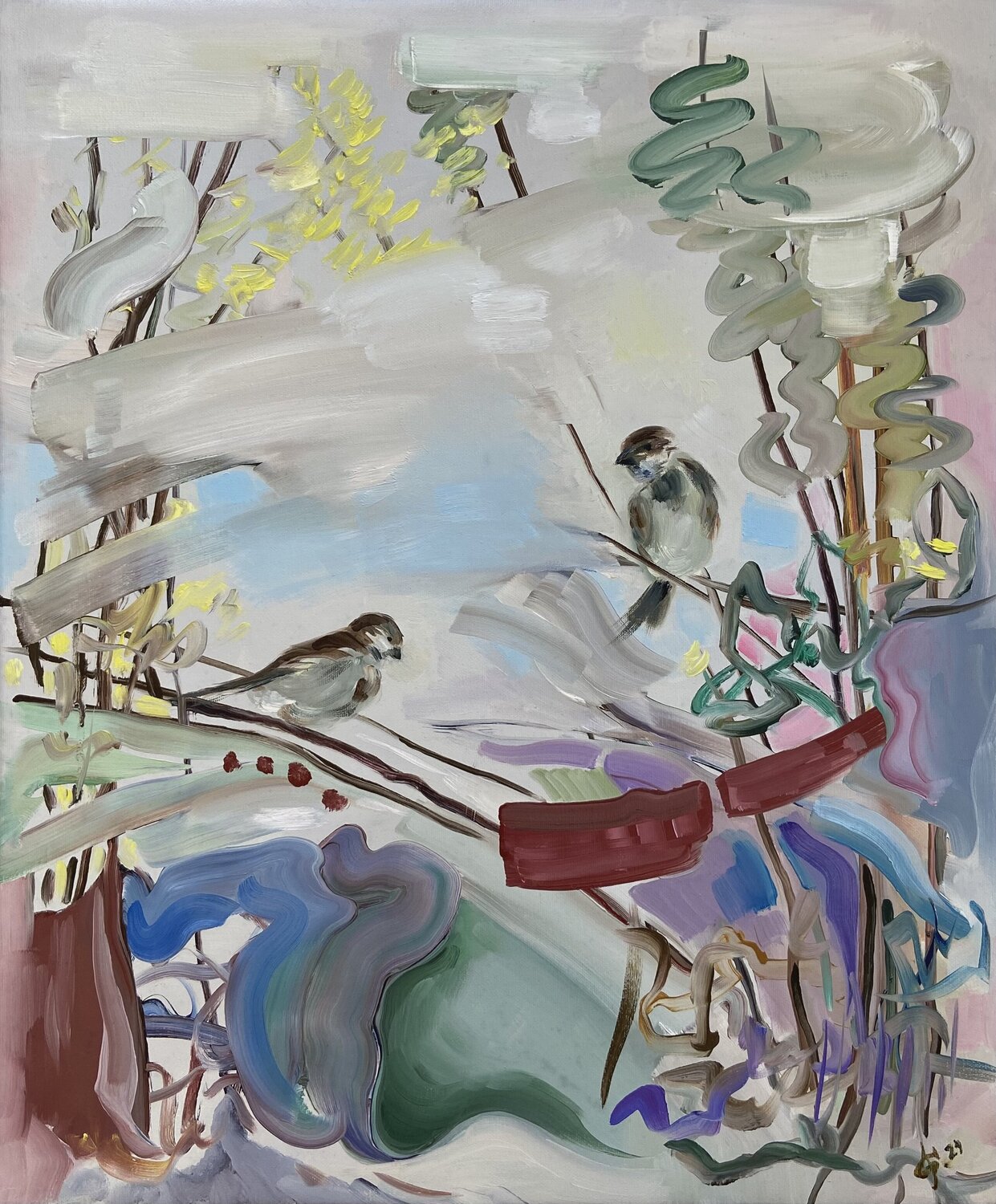 Winter Journey Junija (Yuna) Galejeva Original painting for sale