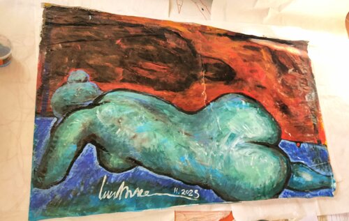 Nudo steso (Anna sognante) by Luca Tassone, Painting for Sale on Select