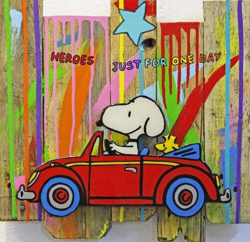 Snoopy, HEROES JUST FOR ONE DAY by michael pfannschmidt, Painting for Sale on Select