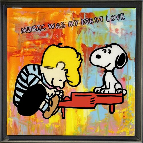 Snoopy, Music was my first love, Popart, Streetart, Abstractart, Acrylicpainting, Resinart by michael pfannschmidt, Painting for Sale on Select