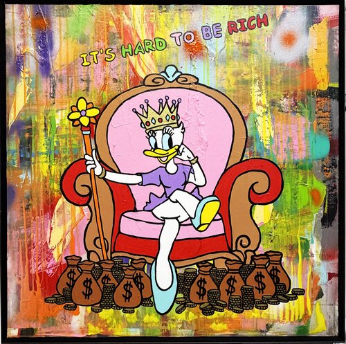 Daisy Duck, IT'S HARD TO BE RICH Popart,Streetart by michael pfannschmidt, Painting for Sale on Select