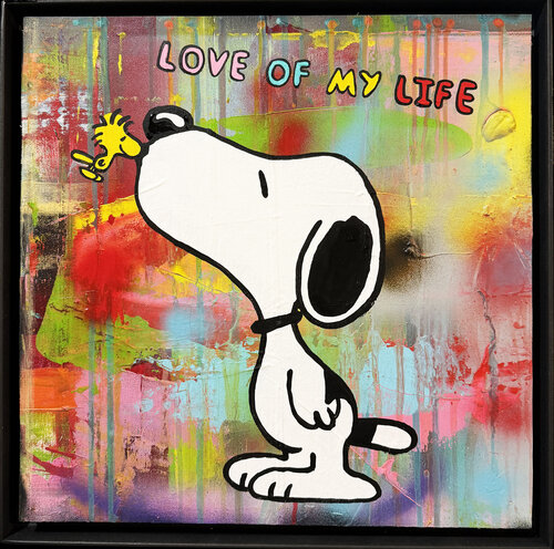 Snoopy, LOVE OF MY LIVE, Popart, Streetart, Abstractart, Acrylicpainting, Resinart by michael pfannschmidt, Painting for Sale on Select