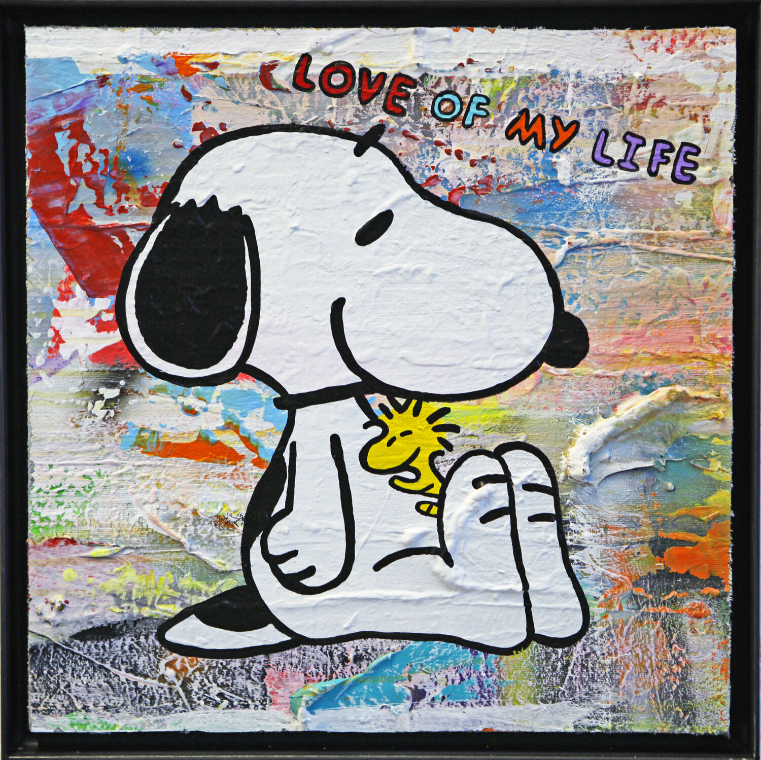 Snoopy, LOVE OF MY LIVE, Popart, Streetart, Abstractart, Acrylicpainting, Resinart michael pfannschmidt Original painting for sale