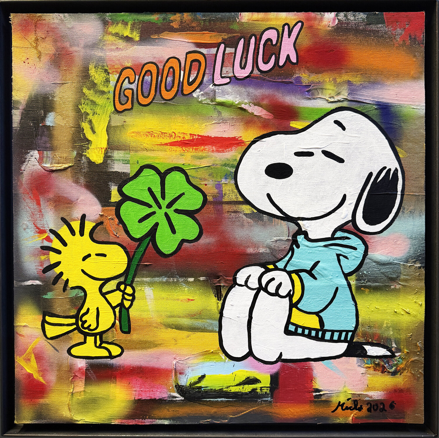 Snoopy, GOOD LUCK michael pfannschmidt Original painting for sale
