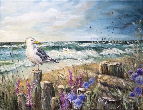 THE SEAGULL BY THE SEA by Tetiana Tiplova, Painting for Sale on Select