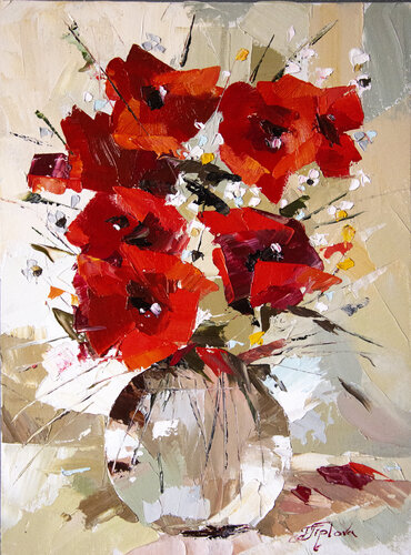 BRIGHT POPPIES by Tetiana Tiplova, Painting for Sale on Select