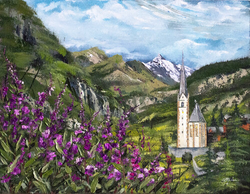 HEILIGENBLUT KIRCHE. AUSTRIA by Tetiana Tiplova, Painting for Sale on Select