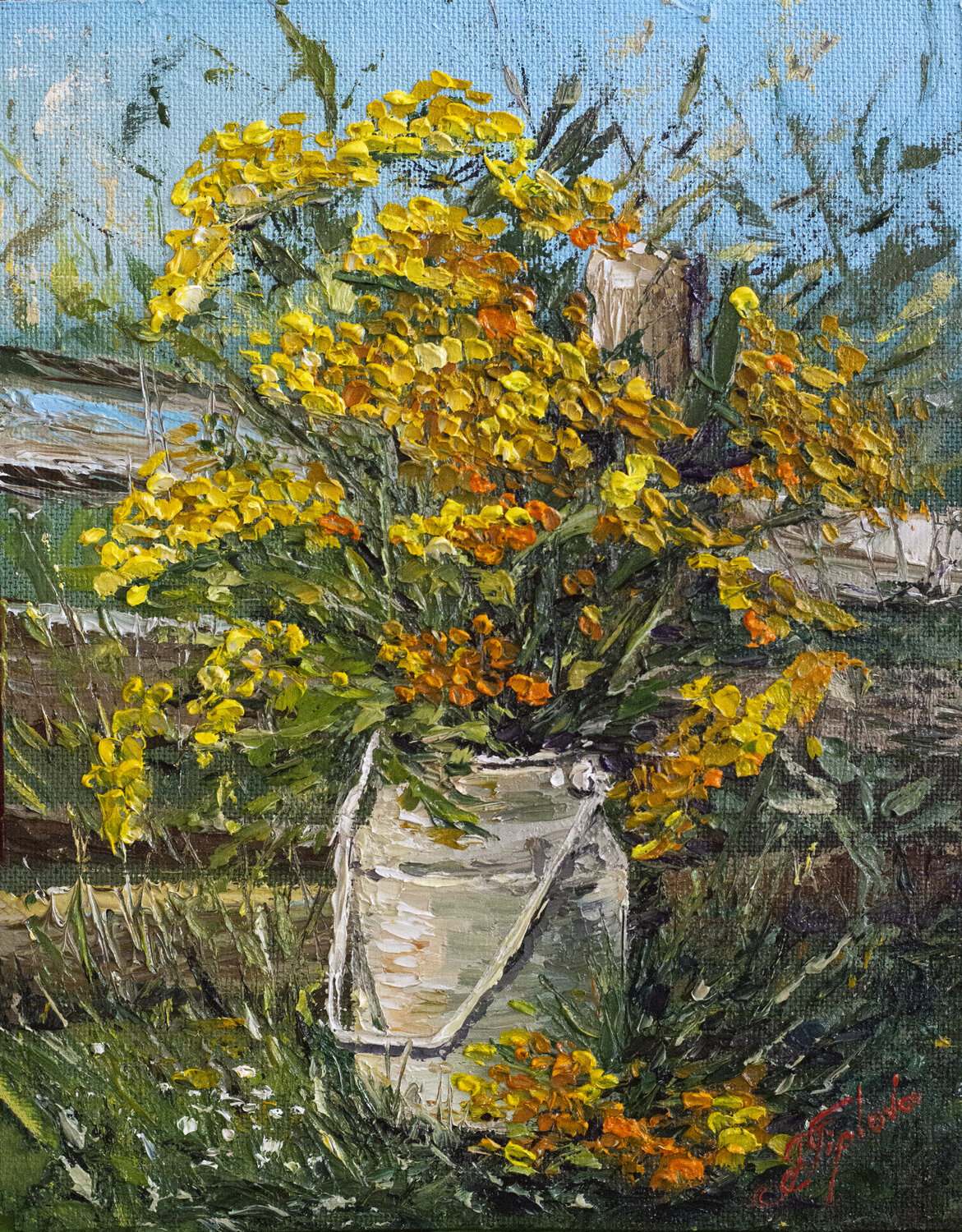 PLANT TANSY Tetiana Tiplova Original painting for sale