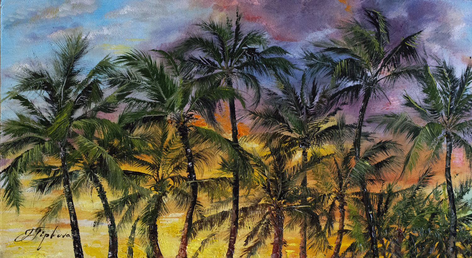 PALM TREES Tetiana Tiplova Original painting for sale