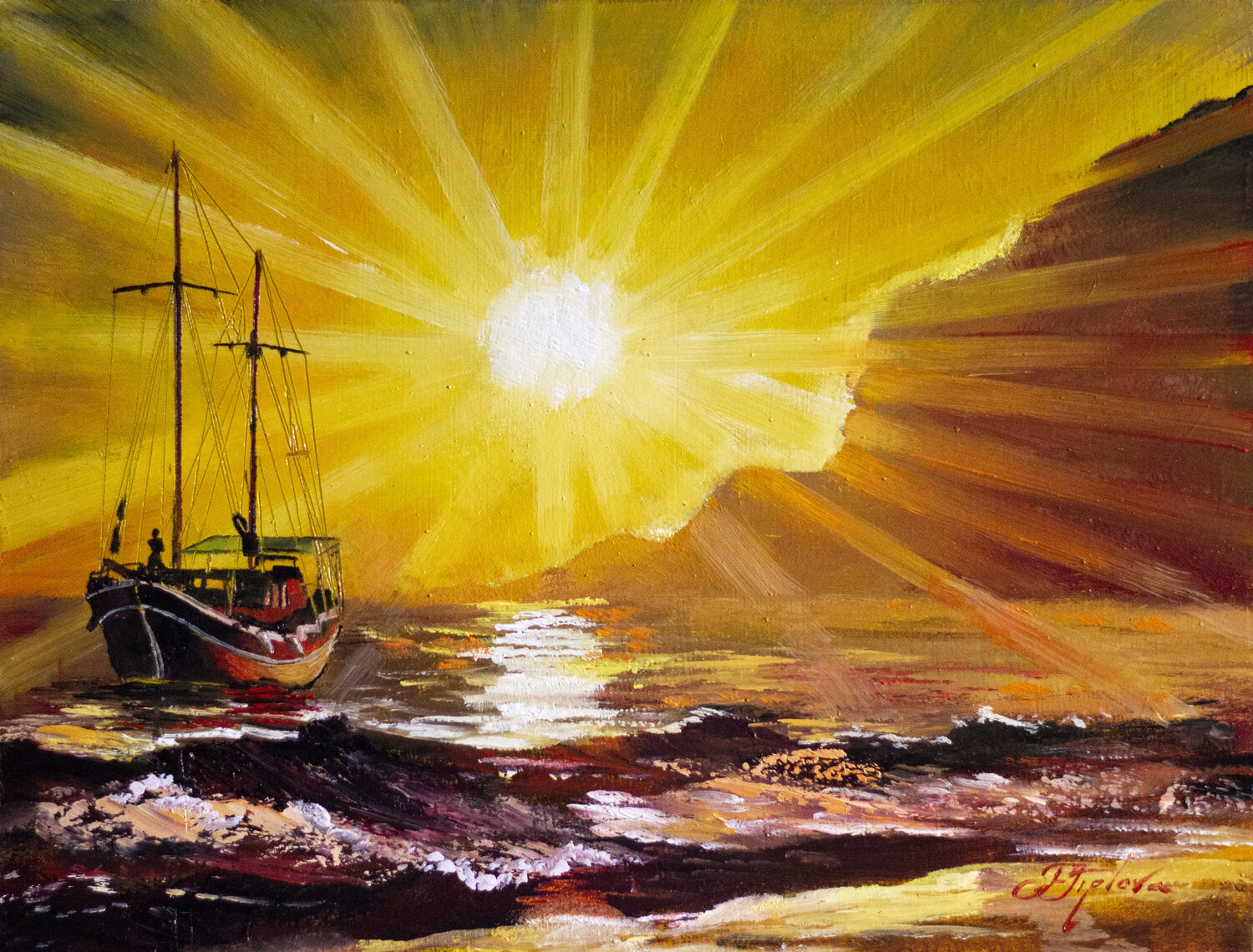 BAY OF TRANGUILLITY Tetiana Tiplova Original painting for sale