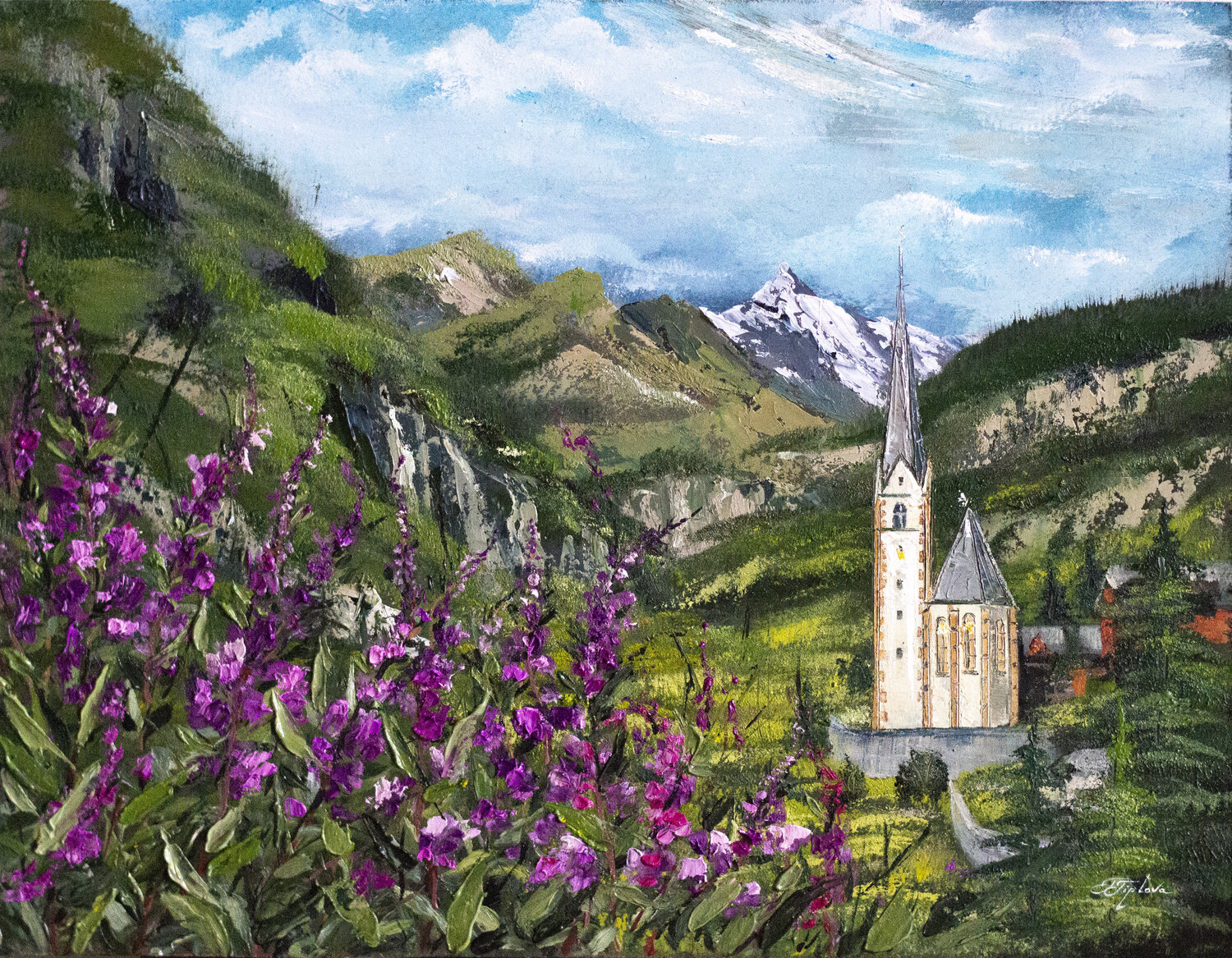 HEILIGENBLUT KIRCHE. AUSTRIA Tetiana Tiplova Original painting for sale