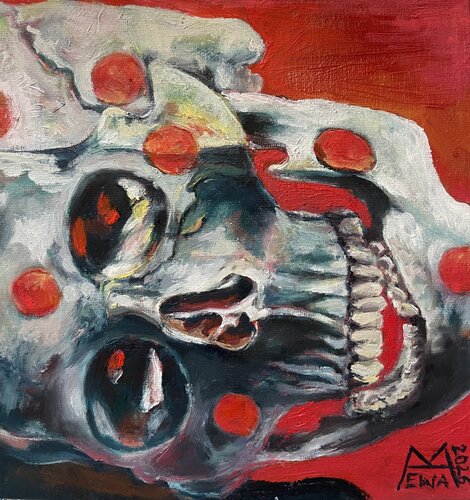 Red dots by Ewa Mazur-Koj, Painting for Sale on Select