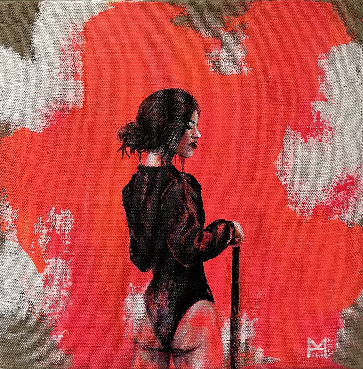 The second skin (Red Silence) Ewa Mazur-Koj Original painting for sale