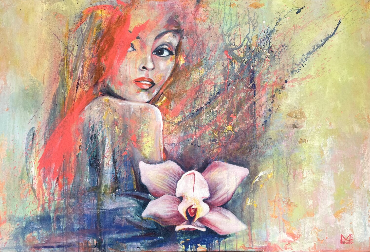 Orchidee Ewa Mazur-Koj Original painting for sale
