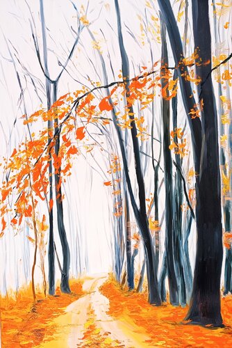 Golden autumn by Mantas Naulickas, Painting for Sale on Select