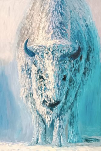 Snow storm by Mantas Naulickas, Painting for Sale on Select