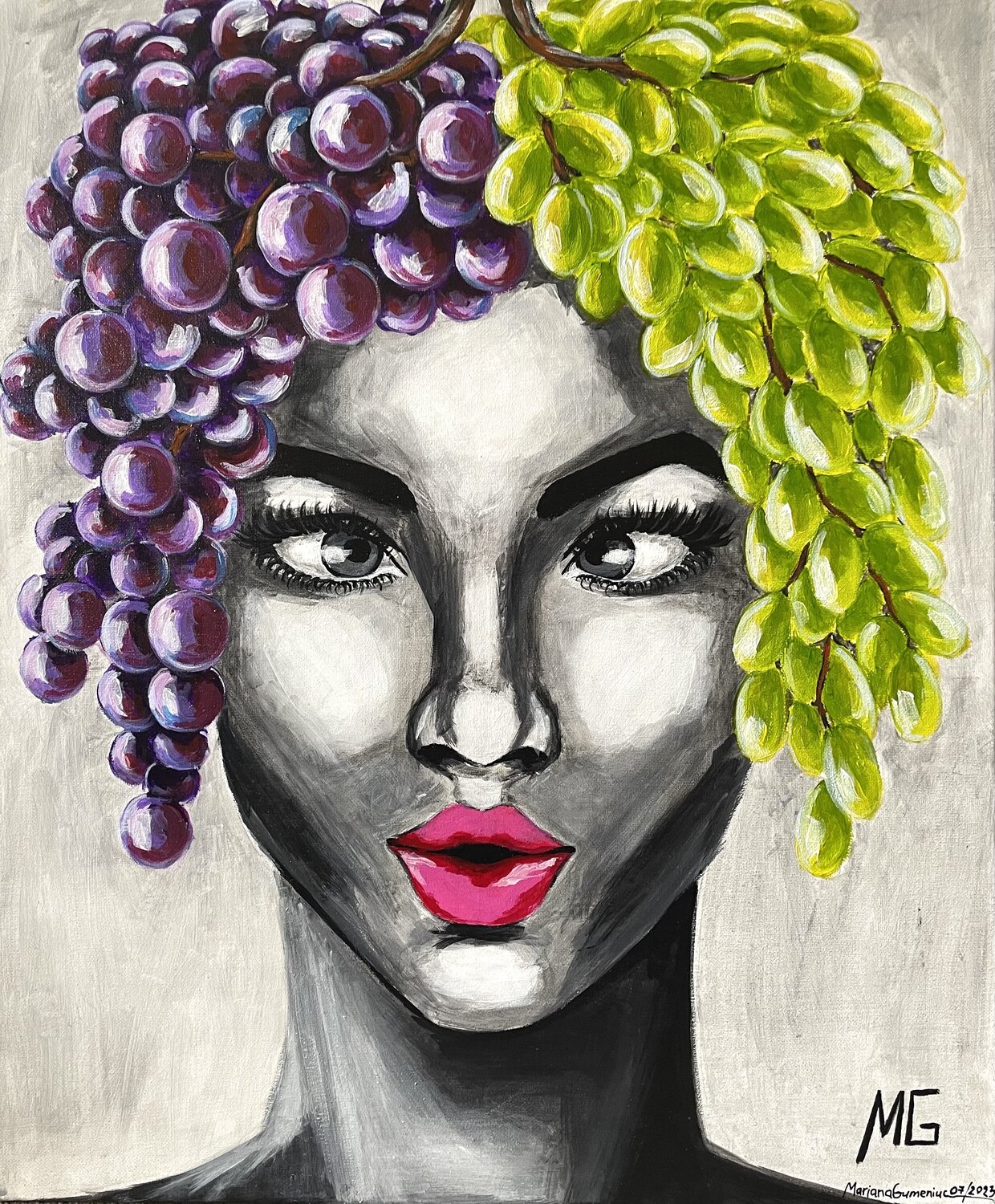 The Lady Grape Mariana Gumeniuc Original painting for sale