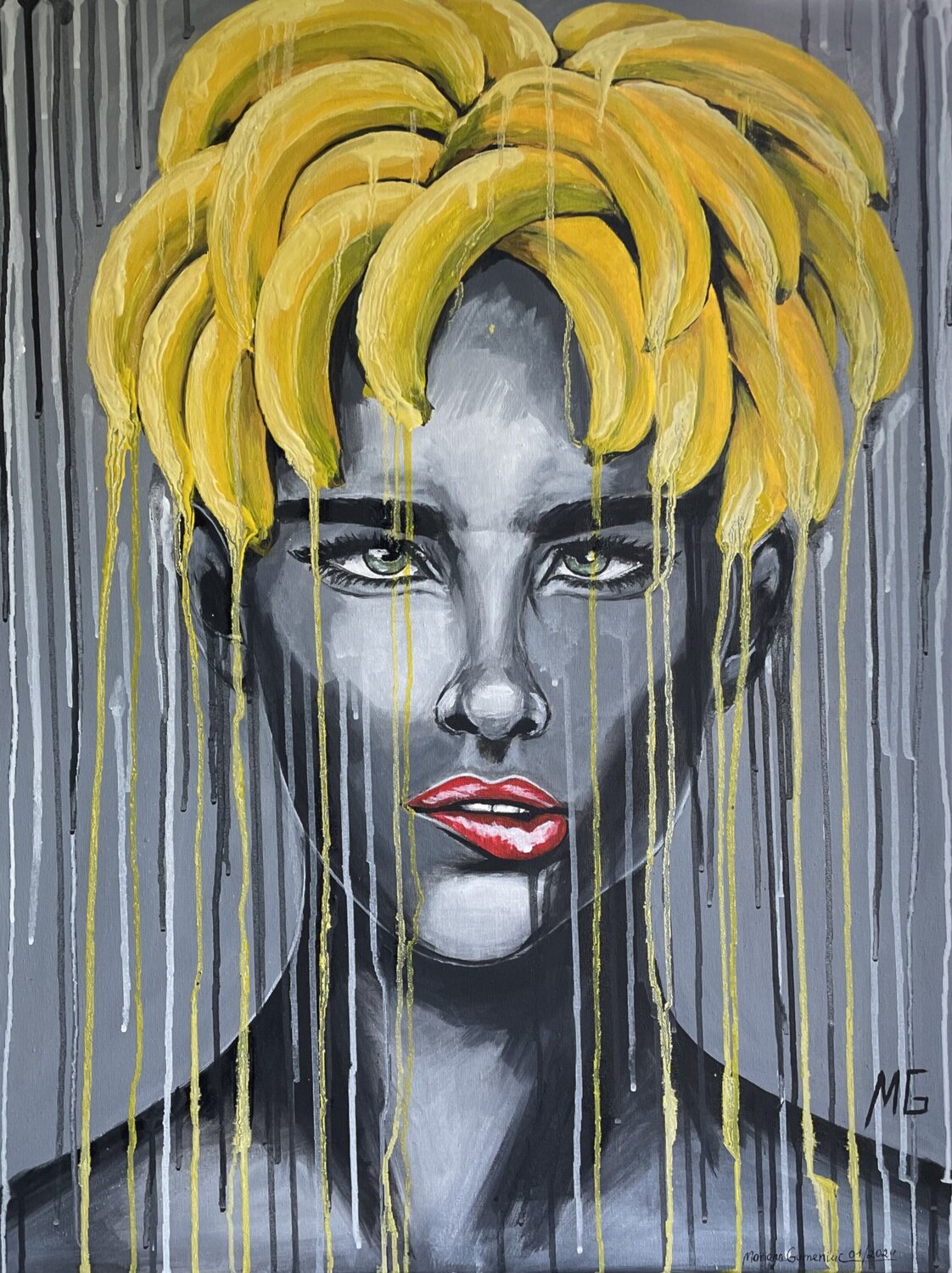 Lady Banana Mariana Gumeniuc Original painting for sale