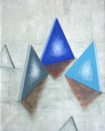 Sailing - abstraction of sailboats by Magnus Lindblom, Painting for Sale on Select