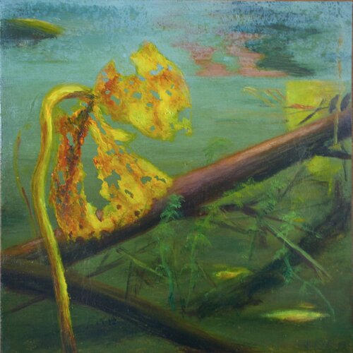 Autumn in the lake - under water landscape by Magnus Lindblom, Painting for Sale on Select