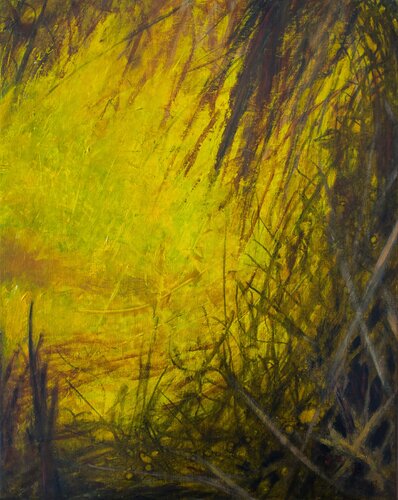 Looking at a brighter future - abstract under water landscape by Magnus Lindblom, Painting for Sale on Select