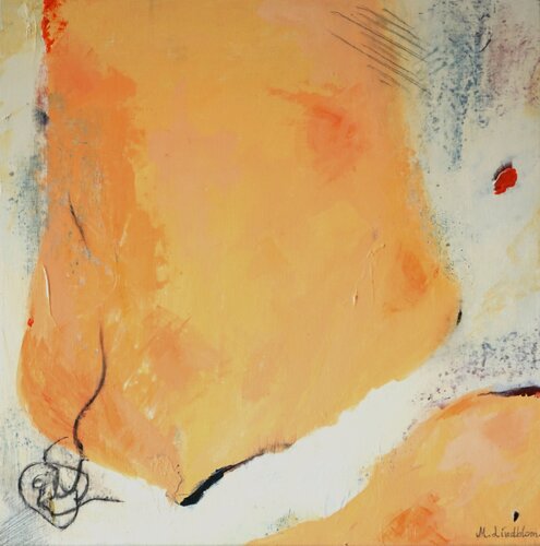 Peachy - colourful abstract imagination by Magnus Lindblom, Painting for Sale on Select