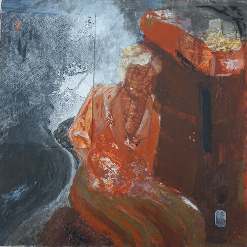 The passage of time  - semi abstract painting of a woman by Magnus Lindblom, Painting for Sale on Select