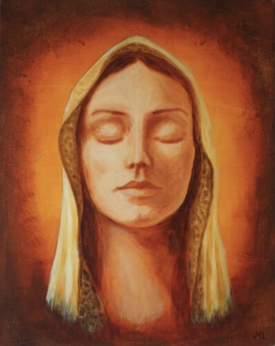Madonna - portrait of a woman by Magnus Lindblom, Painting for Sale on Select