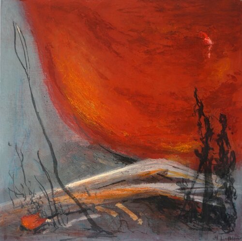 Autumn at the bottom of the lake by Magnus Lindblom, Painting for Sale on Select