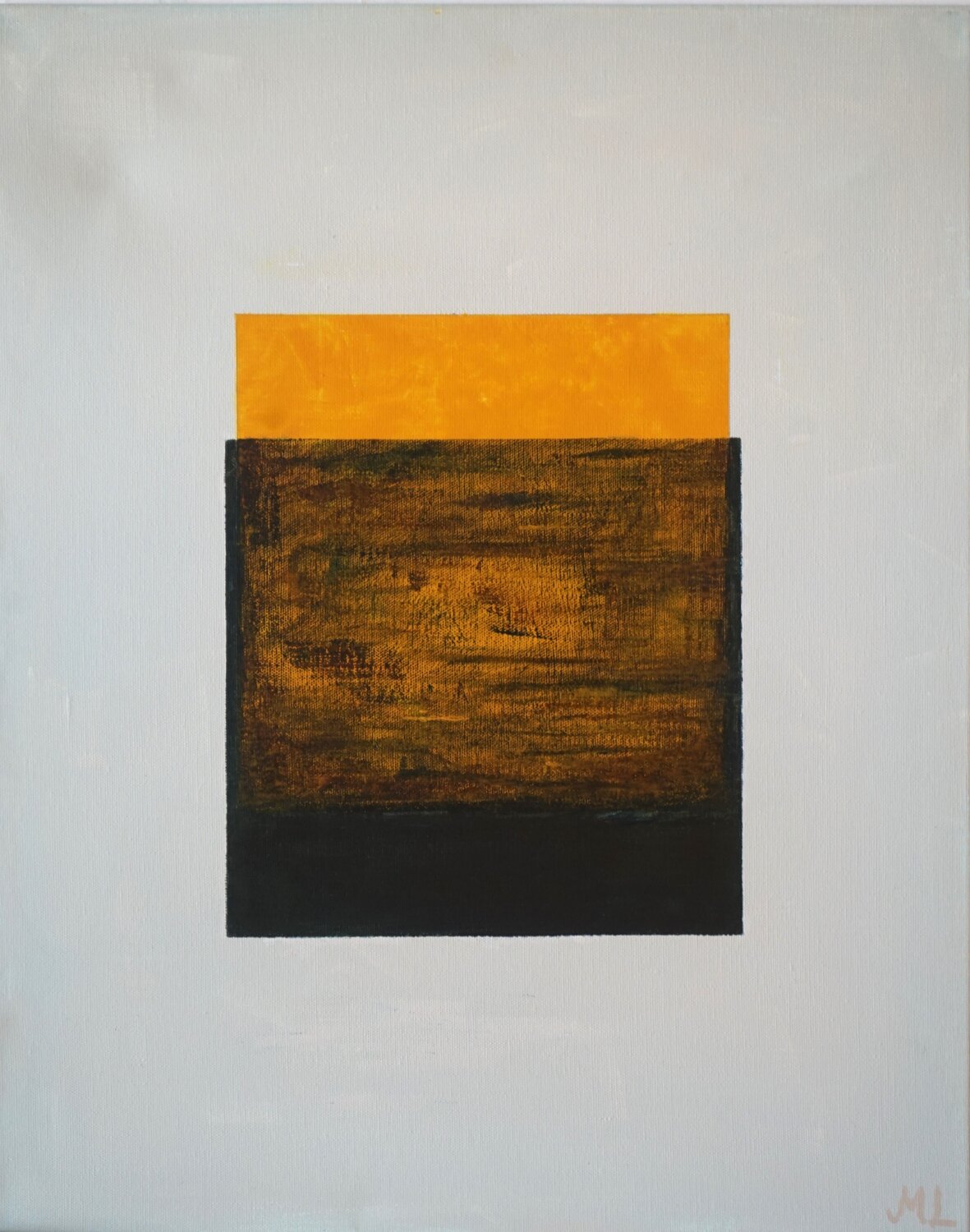 The Soul incarnating into the body #2 - abstract with squares Magnus Lindblom Original painting for sale