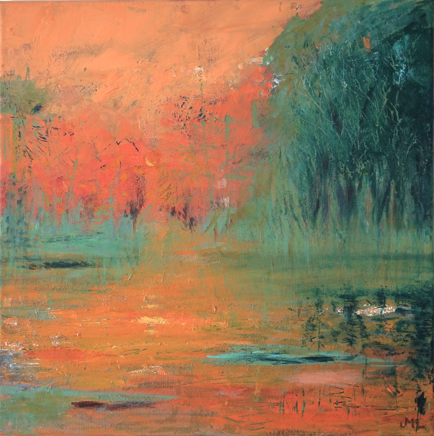 New dawn - semi abstract landscape Magnus Lindblom Original painting for sale