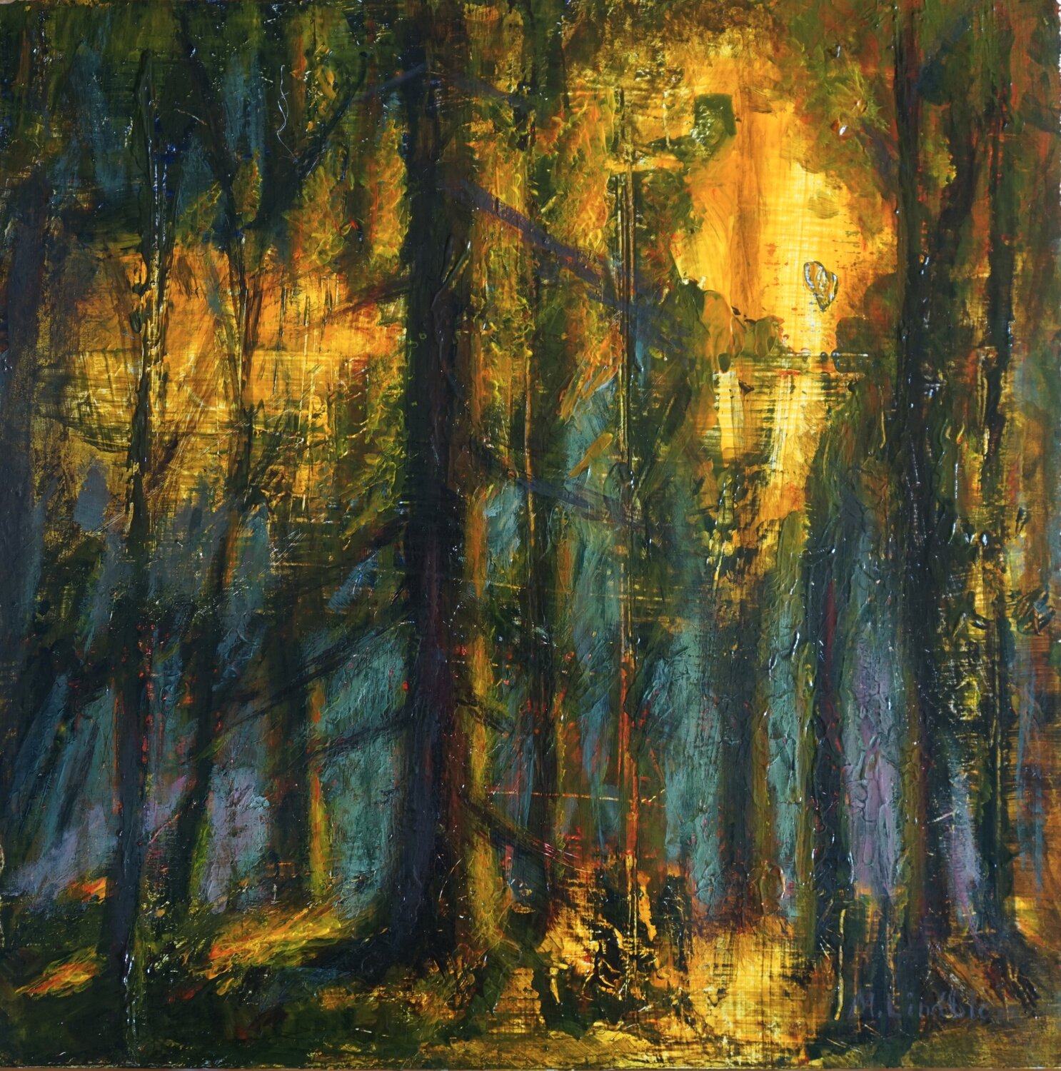 The light is breaking through Magnus Lindblom Original painting for sale
