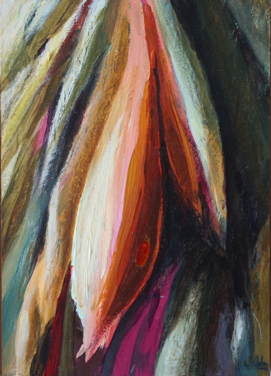Tropical greens - semi abstract fruit Magnus Lindblom Original painting for sale