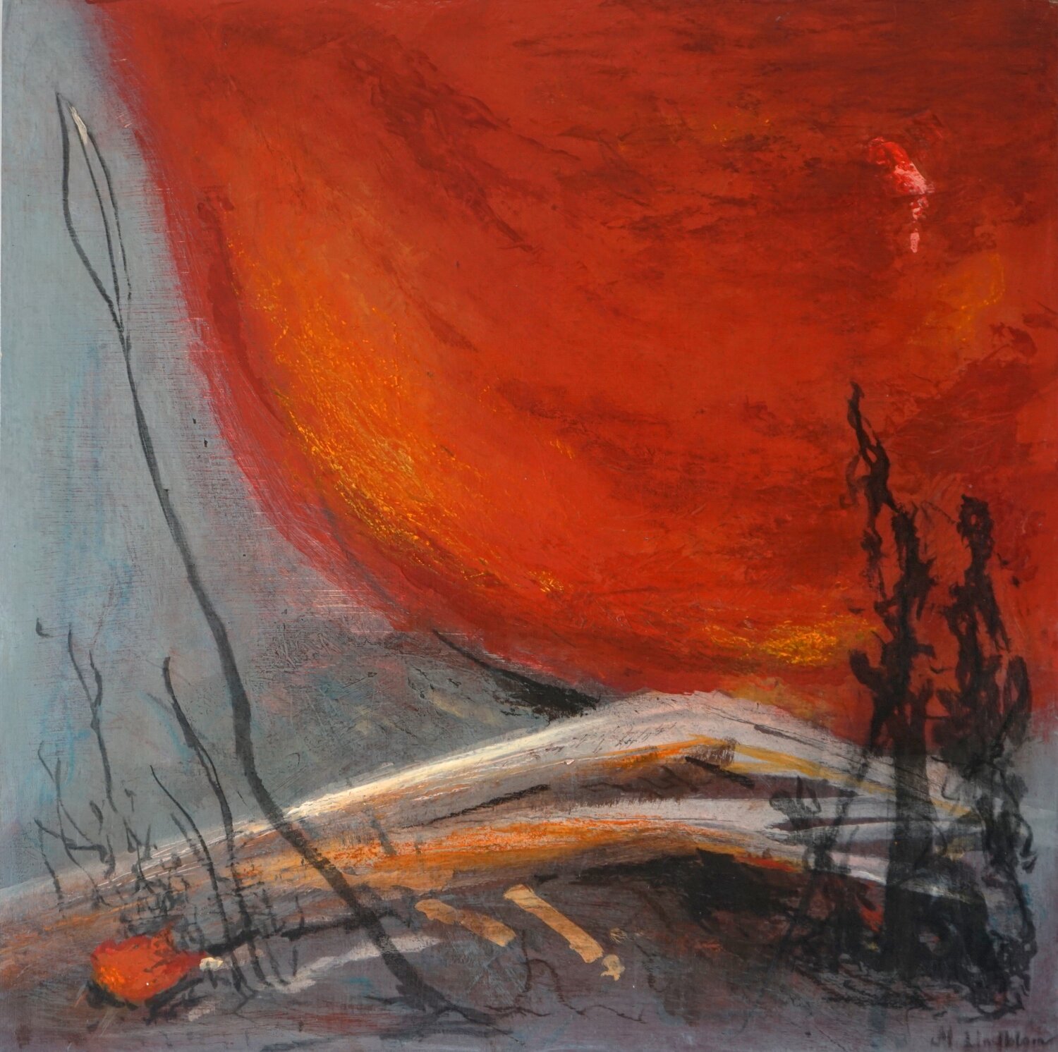Autumn at the bottom of the lake Magnus Lindblom Original painting for sale