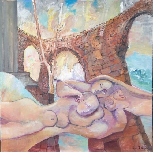 "Pareja y acueducto" by Luis Carlón López, Painting for Sale on Select