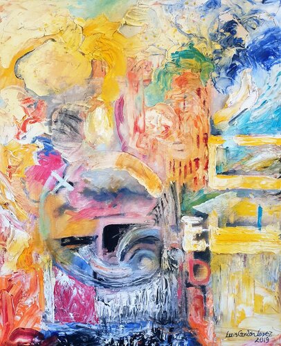"Caos amarillo" by Luis Carlón López, Painting for Sale on Select