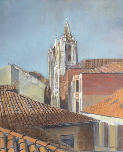 Catedral y tejados. by Luis Carlón López, Painting for Sale on Select