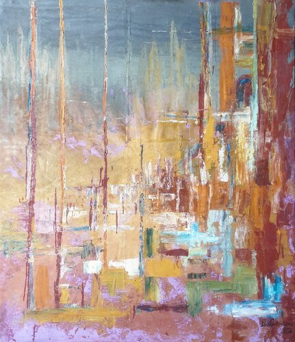 The violet fabric by Luis Carlón López, Painting for Sale on Select