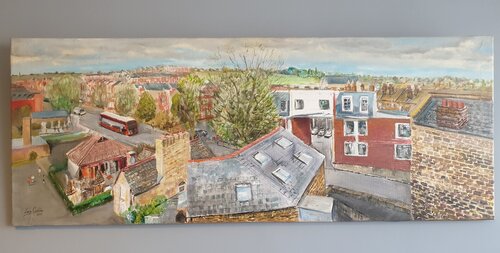London Street by Luis Carlón López, Painting for Sale on Select