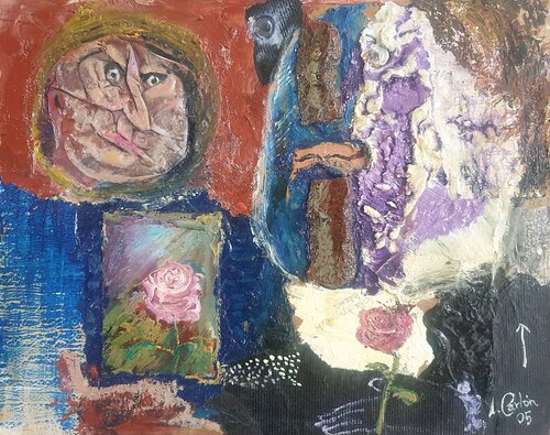 Dos rosas by Luis Carlón López, Painting for Sale on Select