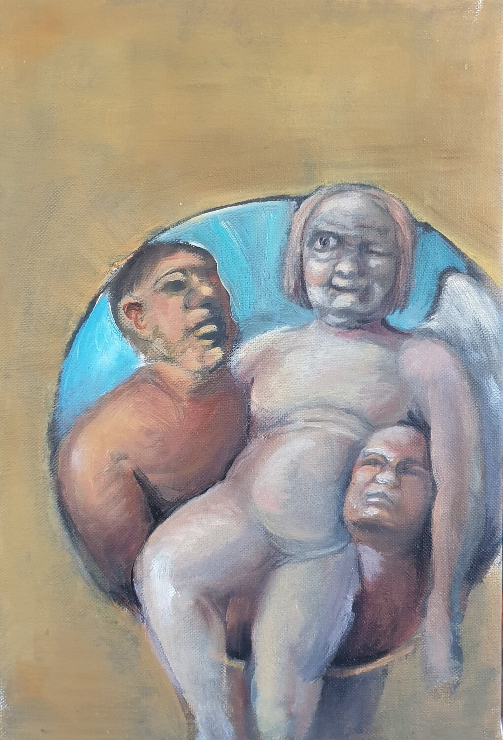 "Ángel de juventud" Luis Carlón López Original painting for sale
