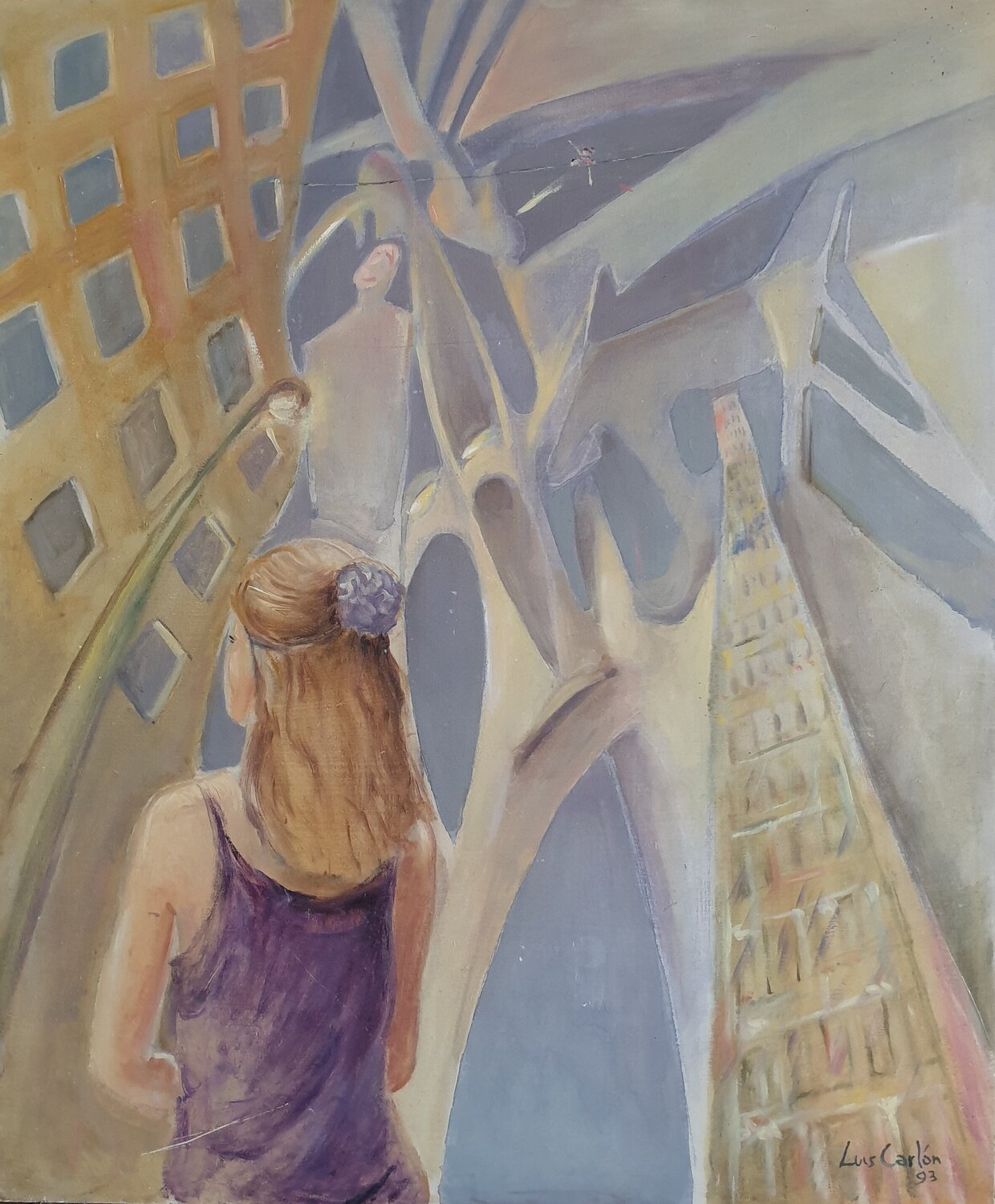 Alicia en la ciudad Luis Carlón López Original painting for sale