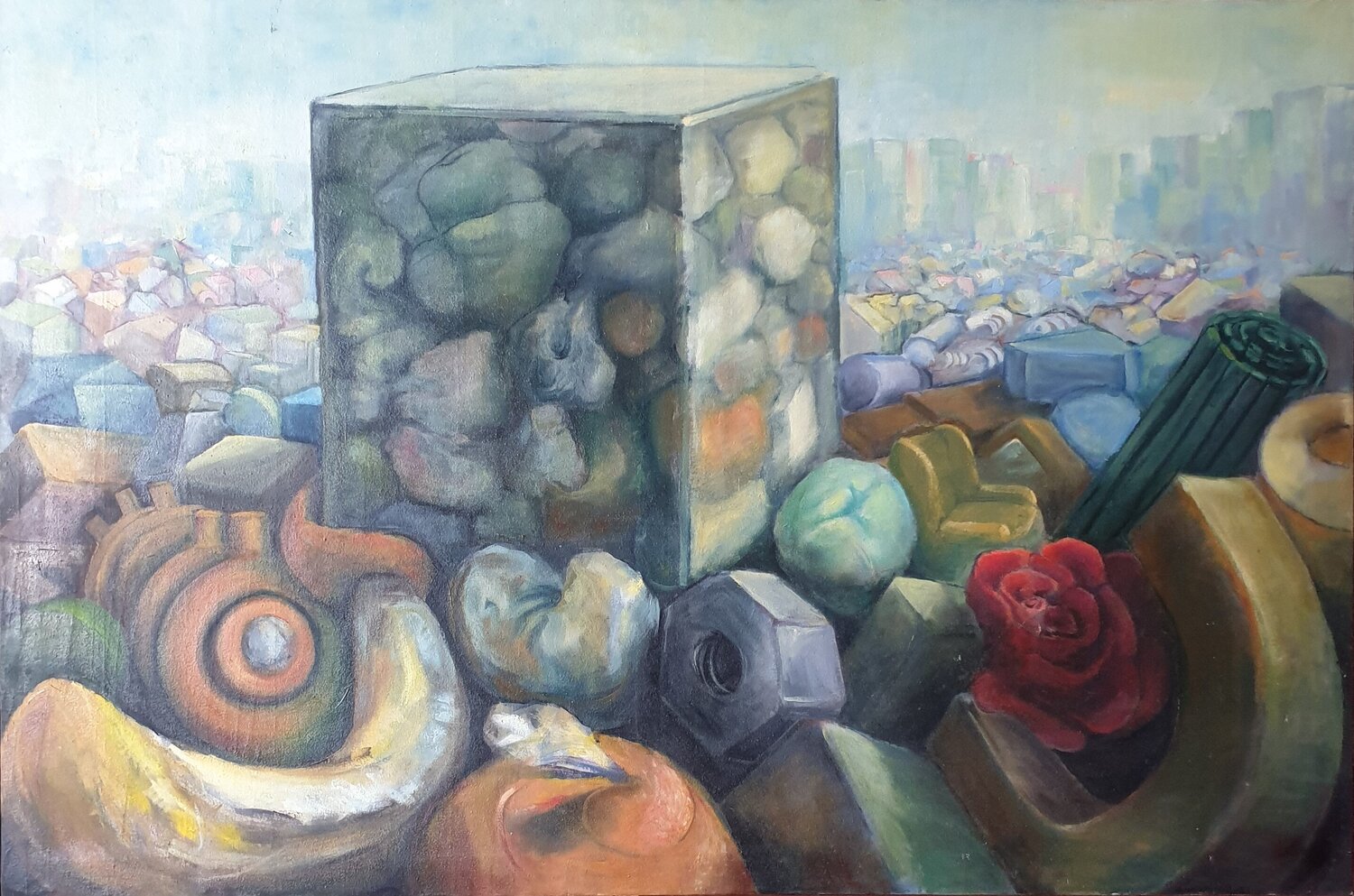 El cubo Luis Carlón López Original painting for sale