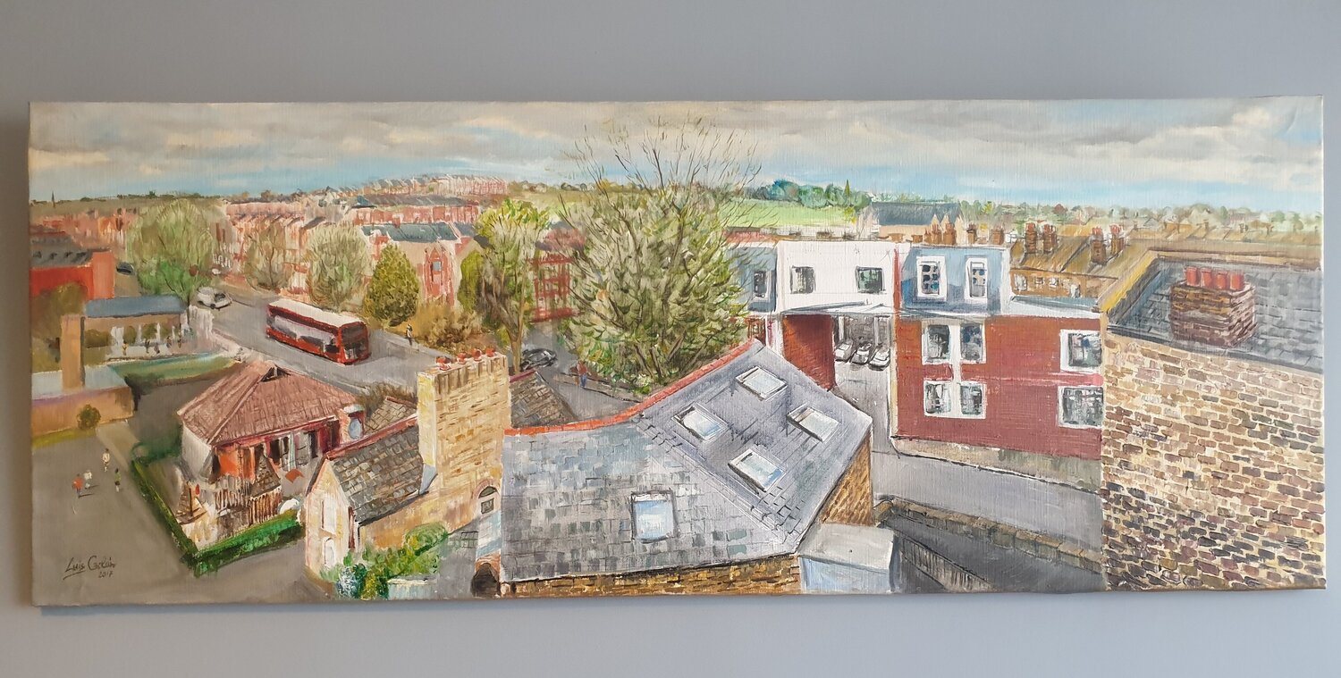 London Street Luis Carlón López Original painting for sale