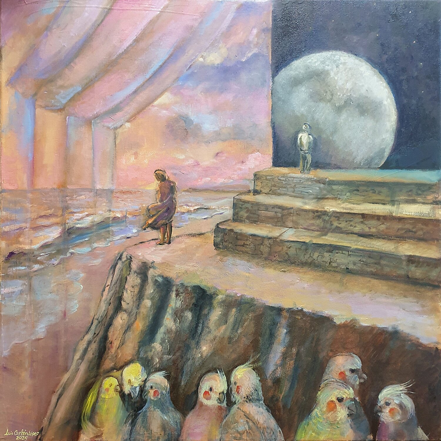 The nigth in the day Luis Carlón López Original painting for sale
