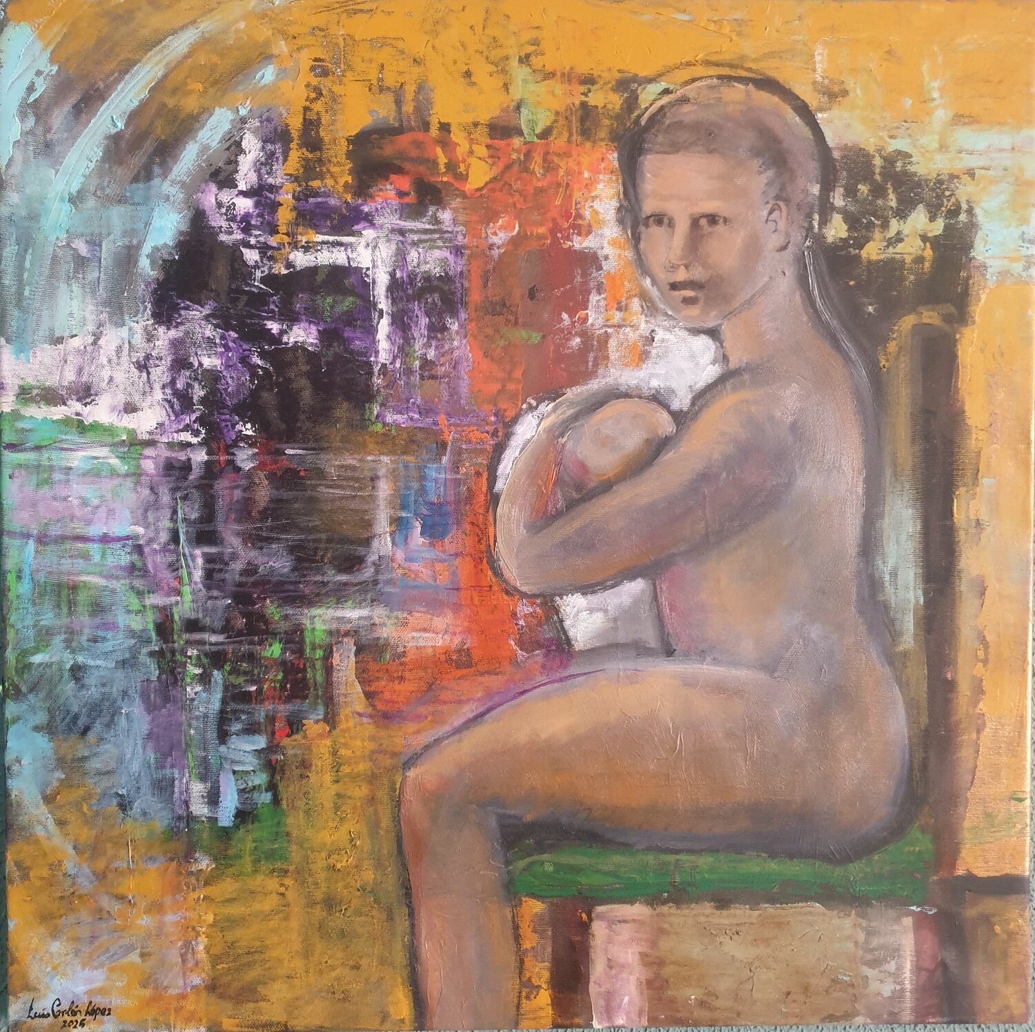 Maternidad 2 Luis Carlón López Original painting for sale