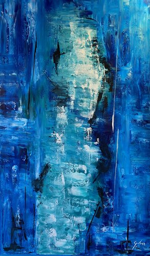 Mi interior azul by Gabriel Lass, Painting for Sale on Select