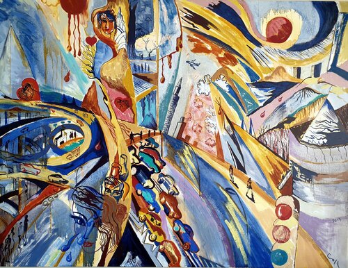 The red rain by Victor Collcardenas, Painting for Sale on Select